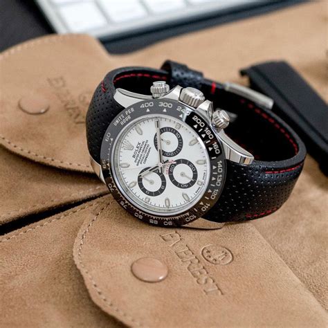 rolex daytona suede strap|best straps for rolex daytona.